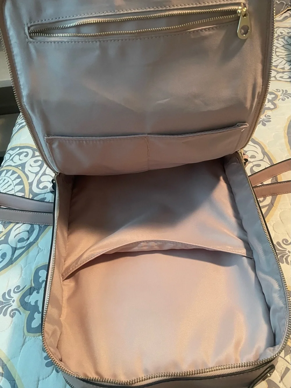 Calpak Blush Pink Laptop Backpack with Whipstitch Trim